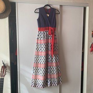 Vintage blue and white cotton dress